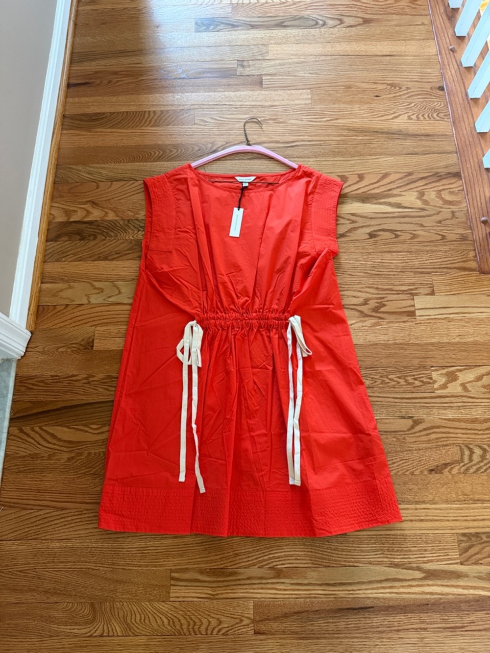 Banana Republic Red Sleeveless Drawstring Waist Dress